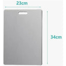 Tabla Corta Acero Inox Rectangular 34x23 Cm Tcaai Gris