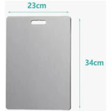 Tabla Corta Acero Inox Rectangular 34x23 Cm Tcaai Gris