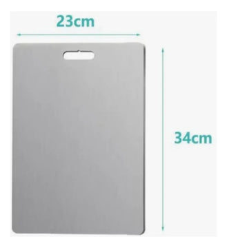 Tabla Corta Acero Inox Rectangular 34x23 Cm Tcaai Gris