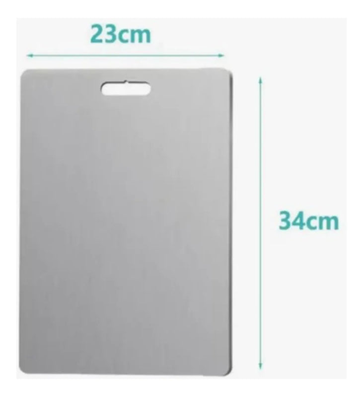 Tabla Corta Acero Inox Rectangular 34x23 Cm Tcaai Gris