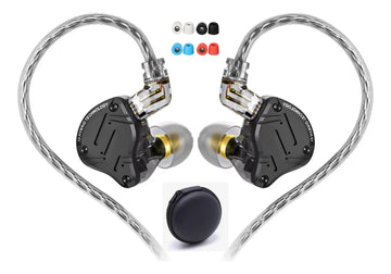 Audífonos Kz Zs10 Pro X Monitor In Ear Con Micro Y Estuche Negro