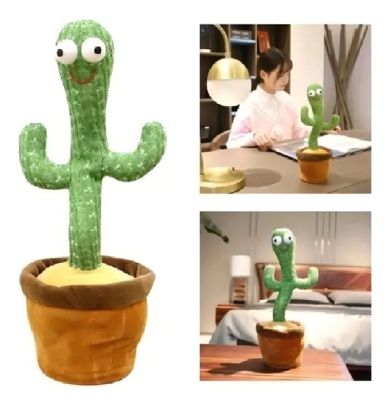 Cactus Bailarín Musical Repite Voz Recargable Interactivo