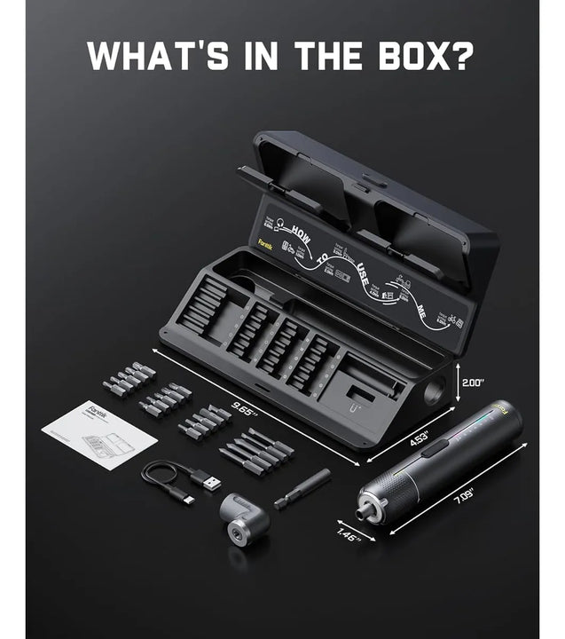 Destornillador Eléctrico 3.7 V 20 Puntas Magnéticas 7 Ajuste