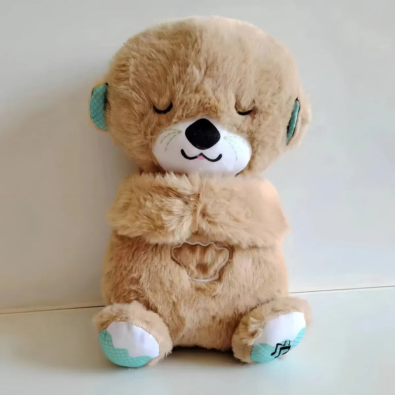 Peluche Realista Nutria Bebe Estimulacion Sensorial Sonido, Color Beige