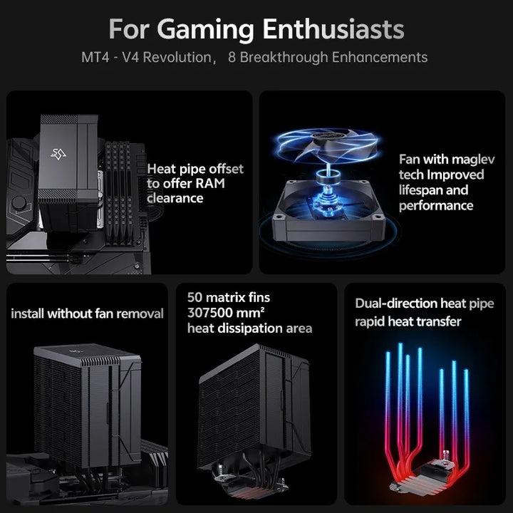 Cooler Disipador Para Intel - Amd Ventilador 120mm Snowman Negro