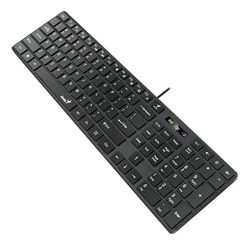 Teclado Genius SlimStar QWERTY Membrana español color negro con luz no