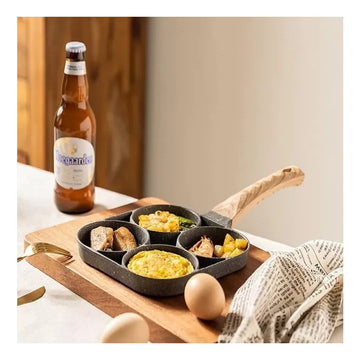 Sarten Antiadherente 4 Puestos Sarten Multifucional Huevos Negro