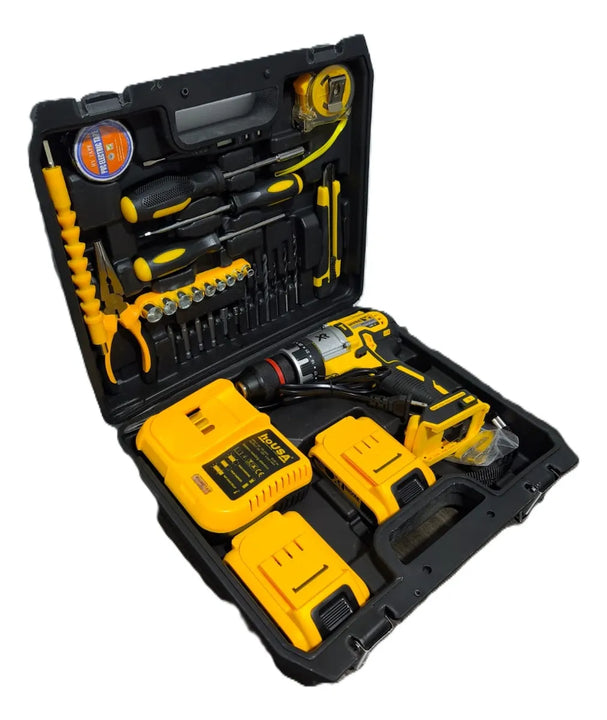 Taladro Inalambrico De 128v Potente Eficaz Tipo Industrial - Amarillo - 50-60 Hz