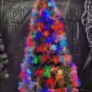 Arbol Fibra Optica Luz Calida Adorno Luz Color 180cm Verde Oscuro