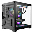 Gabinete Gamer Iceberg Crystal Wave M Negra Argb 3 Fans Negro
