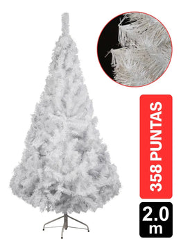 Arbol De Navidad Siberiano 2.00m 358 Puntas Gio Home Pino Navideño Look Natural Base Metalica Artificial Para Decoracion Con Bolas Adornos Extension Cintas Bombillos Botas Campanas Luces Estrella Noel