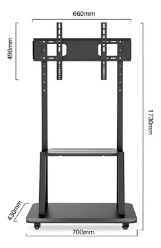 Soporte Pedestal Ruedas 32 A 70/max 50kg Tv Móvil Carrito Color Negro