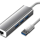 Adaptador De Red Usb 3.0 A Rj45 Ethernet + Hub 3.0 Multipuer