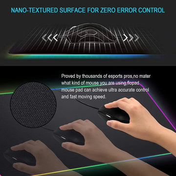 Mouse Pad Gamer Rgb Led 30x80cm Tapete Almohadilla Grande Negro