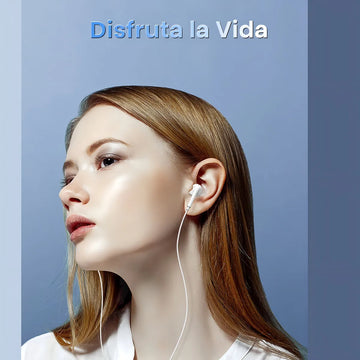 Audífonos In Ear Manos Libres Alambricos Micrófono 3.5 1hora Color Blanco