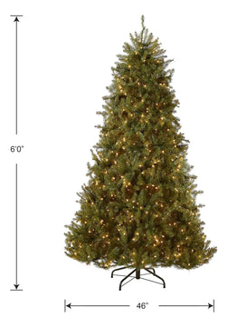 Árbol De Navidad Artificial Preiluminado 6 Pies Dunhill Fir
