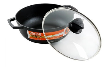 Sarten Caldero Imusa 26 Cms Antiadherente Aluminio Fundido Color Negro