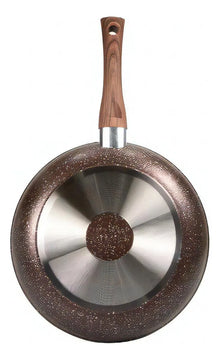 Sartén 24 Cm Bronce Free Home Antiadherente Tapa De Vidrio