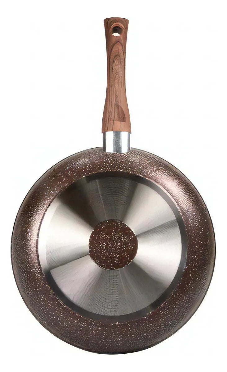 Sartén 24 Cm Bronce Free Home Antiadherente Tapa De Vidrio