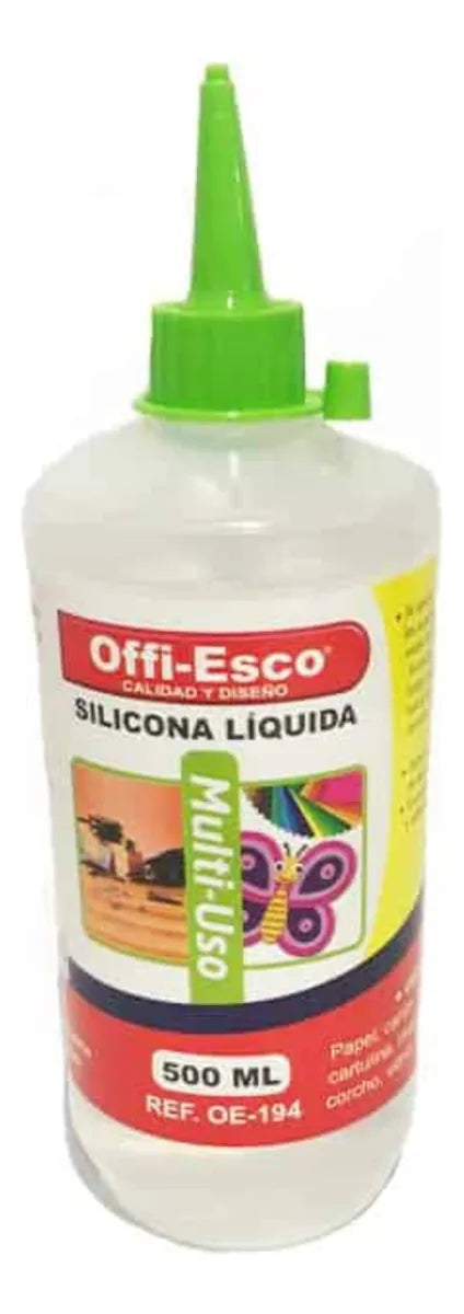 Silicona Liquida 500ml Offi-esco *1 Unidad Transparente