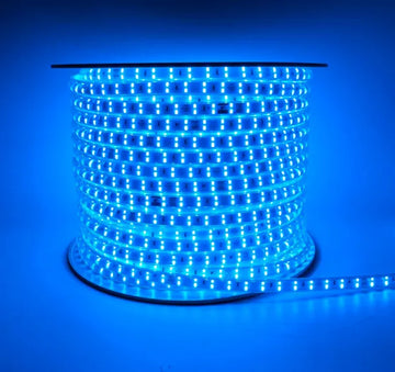 Manguera Navideña Plana Azul 180 Led Mt Rollo 50mt 110v Ip65