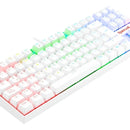 Teclado Gamer Redragon Kumara K552 QWERTY Español Latinoamérica Color Blanco con Luz RGB
