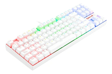 Teclado Gamer Redragon Kumara K552 QWERTY Español Latinoamérica Color Blanco con Luz RGB