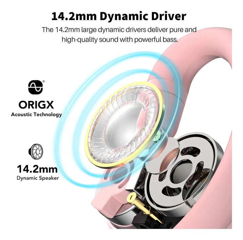 TOZO O2 OpenBuds Auriculares Inalámbricos Comodidad y Estilo para Cada Ocasión Color Rosado