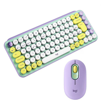 Kit Teclado Y Mouse Logitech Pop Inalámbrico + Pop Mecánico Color Del Teclado Violeta