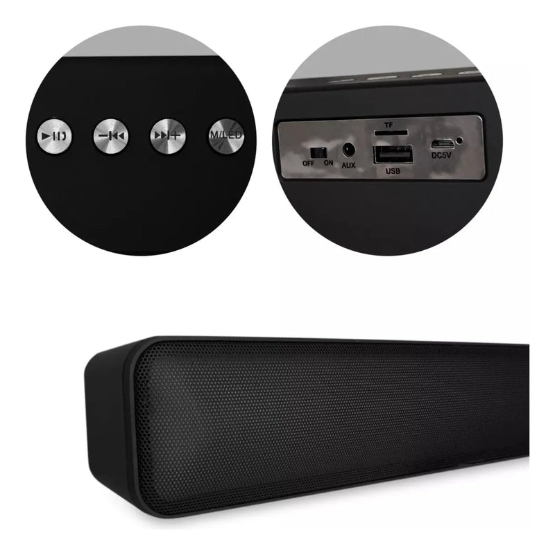 Mini Barra Sonido Inalámbrica Luces Led Audioritmicas Música Diseño