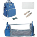 Mochila Bolso Maternal Bebé Cuna Gran Capacidad Impermeable Color Celeste