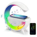 Lampara Parlante Bluetooth Bt-2301 Carga Inalámbrica Blanco