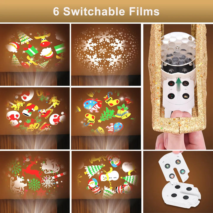 Estrella Navideña Iluminada Con Proyector 3d Led 6 Patrones