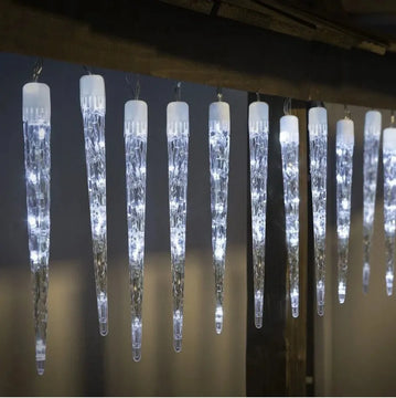 Luz Led Navideña Tubo De 10 Hielos X3 Metros Blanca-fría Blanco