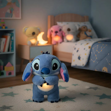 Peluche Respira Ansiedad Bebe Regalo Luz Y Sonido Recargable Azul