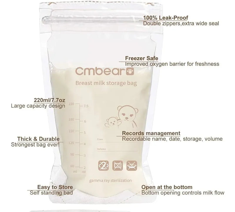Bolsas De Almacenamiento De Leche Materna De 220 Ml X30 Und