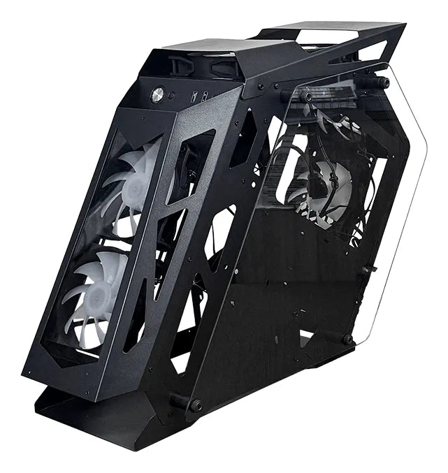 Gabinete Chasis Pc Gamer Tridimensional Rgb Negro + 6 Cooler