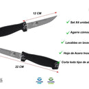 Juego De Cuchillos X4 De Mesa Leme Negro Acero Inoxidable