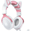 Audifonos Gamer Onikuma X10 Orejas Blancos Con Rosado Rgb Color Blanco