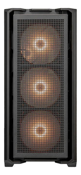 Armario para jugadores Cougar Mx600 Rgb Mesh Black Temp Glass. Completo