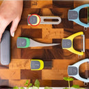 Kit Pelador De Verduras 6 En 1 Acero Inoxidable Con Base Set Azul Cielo