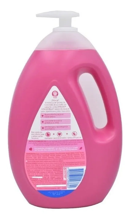 Shampoo Johnson's shampoo infantil Gotas de Brillo de aceite de argán en dosificador de 1000L por 1 unidad