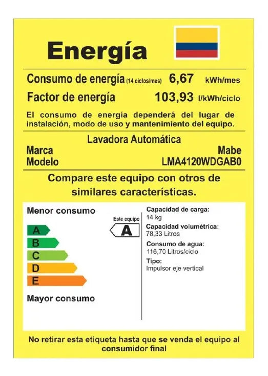 Lavadora Automática Mabe 14 Kg (31 Libras) Carga Superior Diamond Gray