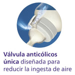 Tetero Avent Anti Cólicos 9oz 1m+ (Flujo 2) Decorado Jirafa sin BPA, Clinicamente Probado, modelo SCF821/12
