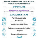 Estufa De Empotrar Vidrio Templado Gas Natural Color Negro