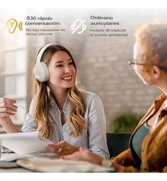 Haylou S30 Pro Anc Audífonos Diadema Gamer Inalámbricos/con Micrófono, Bluetooth 5.4, Llamadas Manos Libres, Cancelación De Ruido Adaptativa De - 43db, Controlador 40mm, 80h Reproducción, Blanco