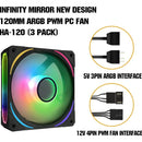 Combo 3 Ventilarores Jazzcooling Argb Ha-120 Gamer
