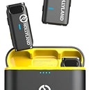 Micrófono inalámbrico Hollyland Lark M1 de doble solapa para teléfonos inteligentes de color negro