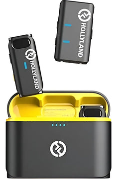 Micrófono inalámbrico Hollyland Lark M1 de doble solapa para teléfonos inteligentes de color negro