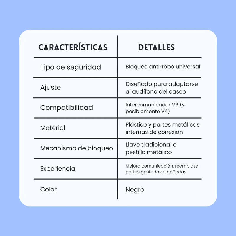Audífono Y Microfono Repuesto Intercomunicador Moto V6